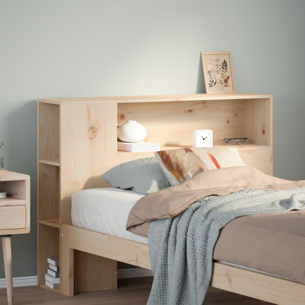Headboard with Storage 90 cm Solid Wood Pine
