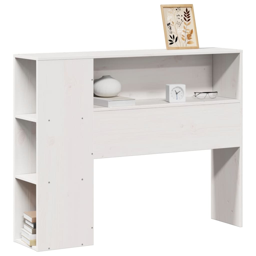 Headboard with Storage White 90 cm Solid Wood Pine