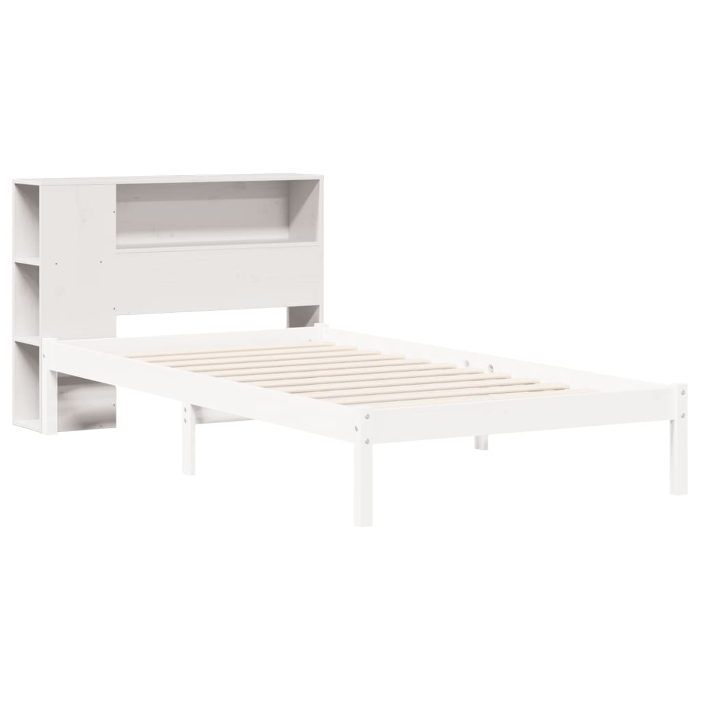 Headboard with Storage White 90 cm Solid Wood Pine