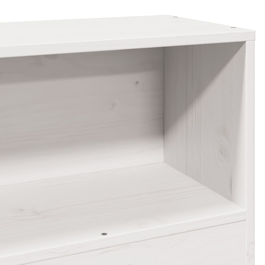 Headboard with Storage White 90 cm Solid Wood Pine