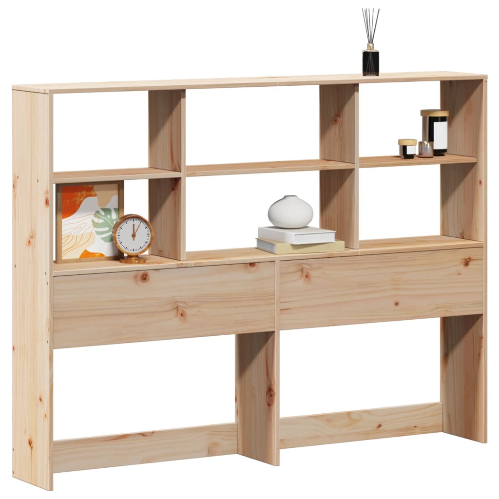 Headboard with Storage 150 cm Solid Wood Pine
