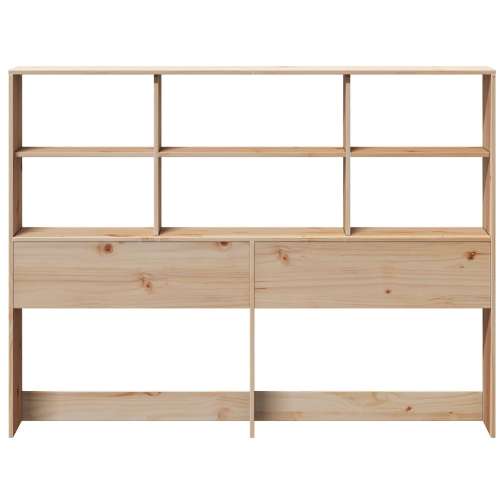Headboard with Storage 150 cm Solid Wood Pine