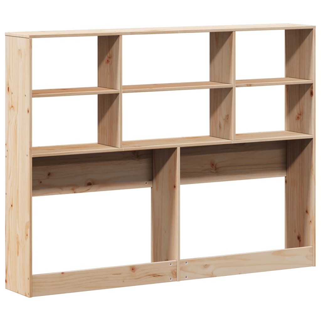 Headboard with Storage 140 cm Solid Wood Pine