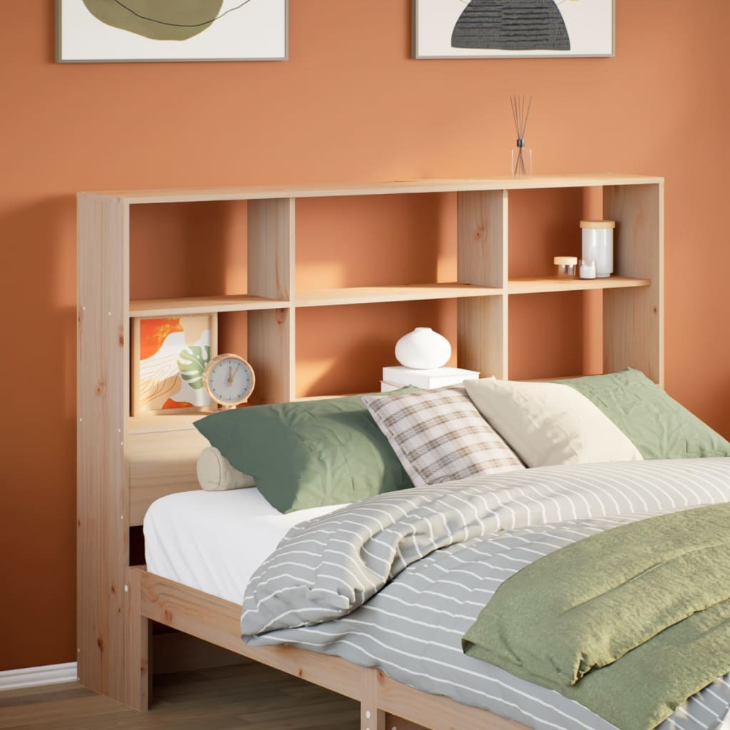 Headboard with Storage 140 cm Solid Wood Pine