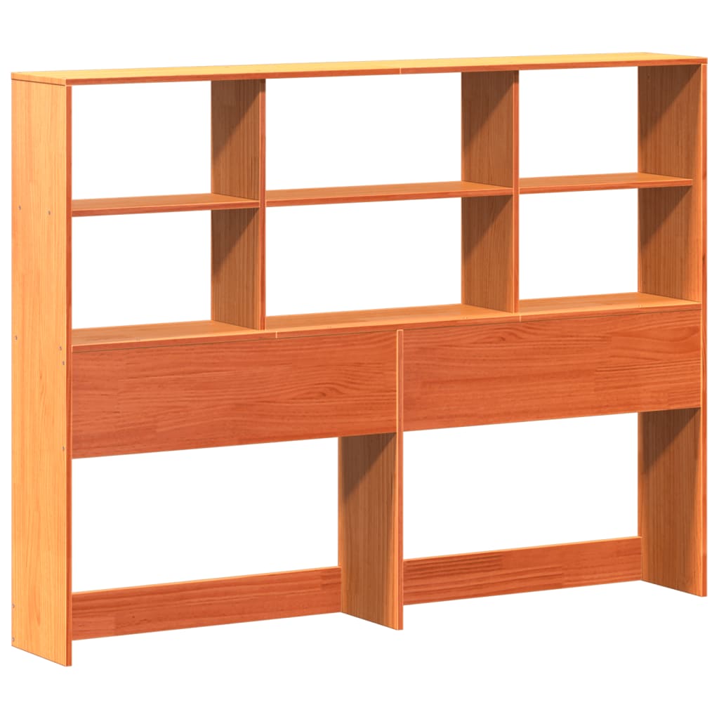 Headboard with Storage Wax Brown 140 cm Solid Wood Pine