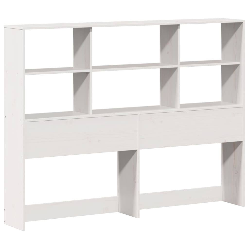 Headboard with Storage White 120 cm Solid Wood Pine
