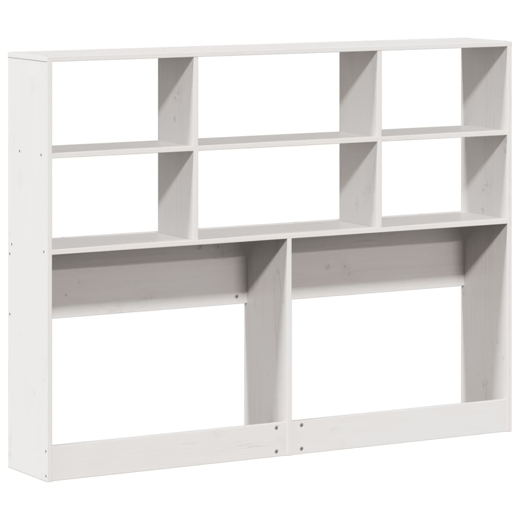 Headboard with Storage White 120 cm Solid Wood Pine