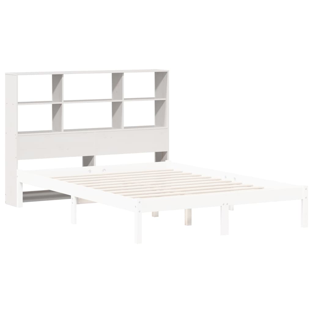 Headboard with Storage White 120 cm Solid Wood Pine