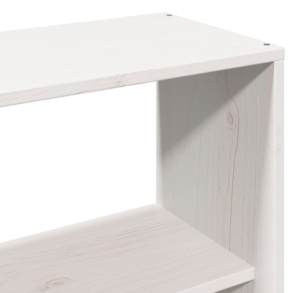 Headboard with Storage White 120 cm Solid Wood Pine