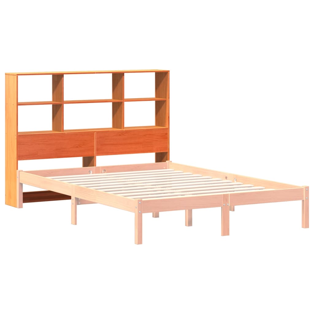 Headboard with Storage Wax Brown 120 cm Solid Wood Pine