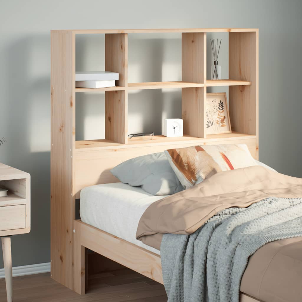 Headboard with Storage 90 cm Solid Wood Pine