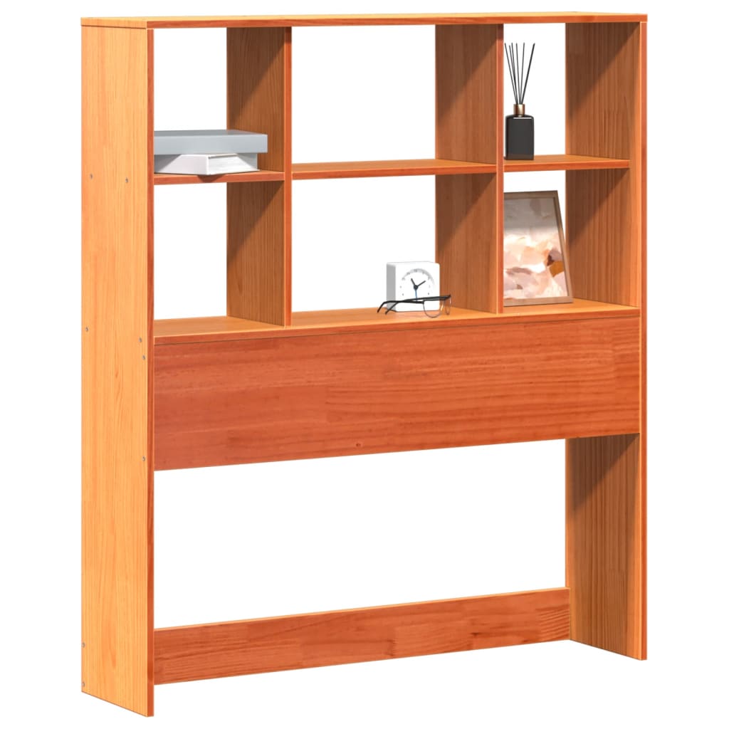 Headboard with Storage Wax Brown 75 cm Solid Wood Pine