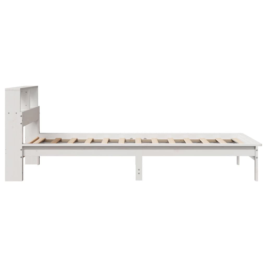 Bookcase Bed without Mattress White 100x200 cm Solid Wood Pine