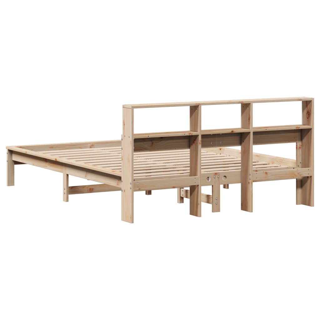 Bookcase Bed without Mattress 120x190 cm Small Double Solid Wood Pine