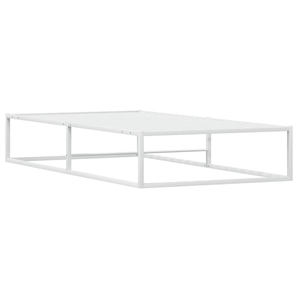 Bed Frame without Mattress White 100x200 cm Metal