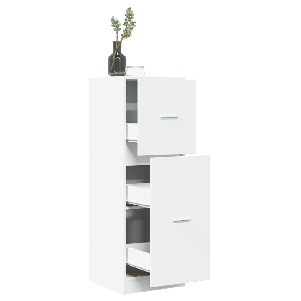 Modern Wooden Apothecary Storage Cabinet Unit With 2 Pull Out Drawers Doors Wood