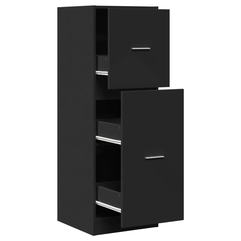 Modern Wooden Apothecary Storage Cabinet Unit With 2 Pull Out Drawers Doors Wood