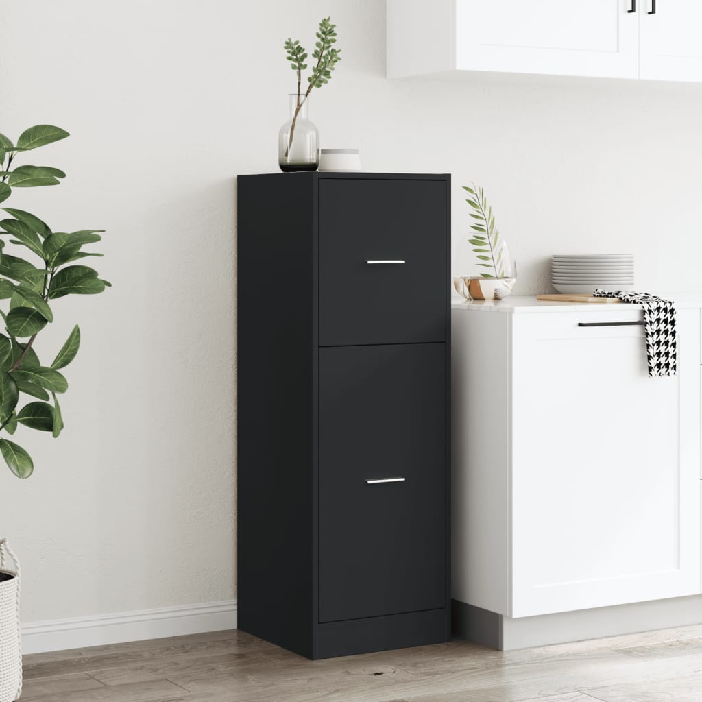Modern Wooden Apothecary Storage Cabinet Unit With 2 Pull Out Drawers Doors Wood