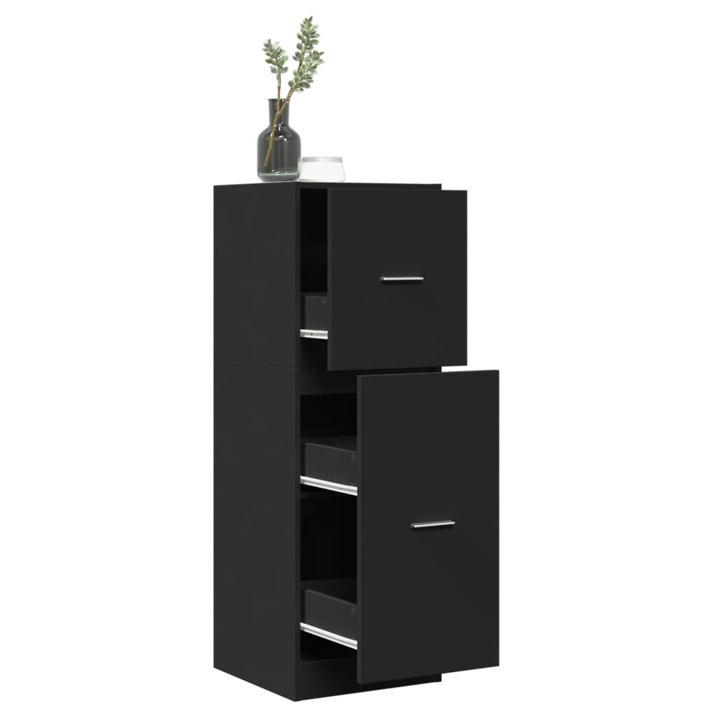 Modern Wooden Apothecary Storage Cabinet Unit With 2 Pull Out Drawers Doors Wood