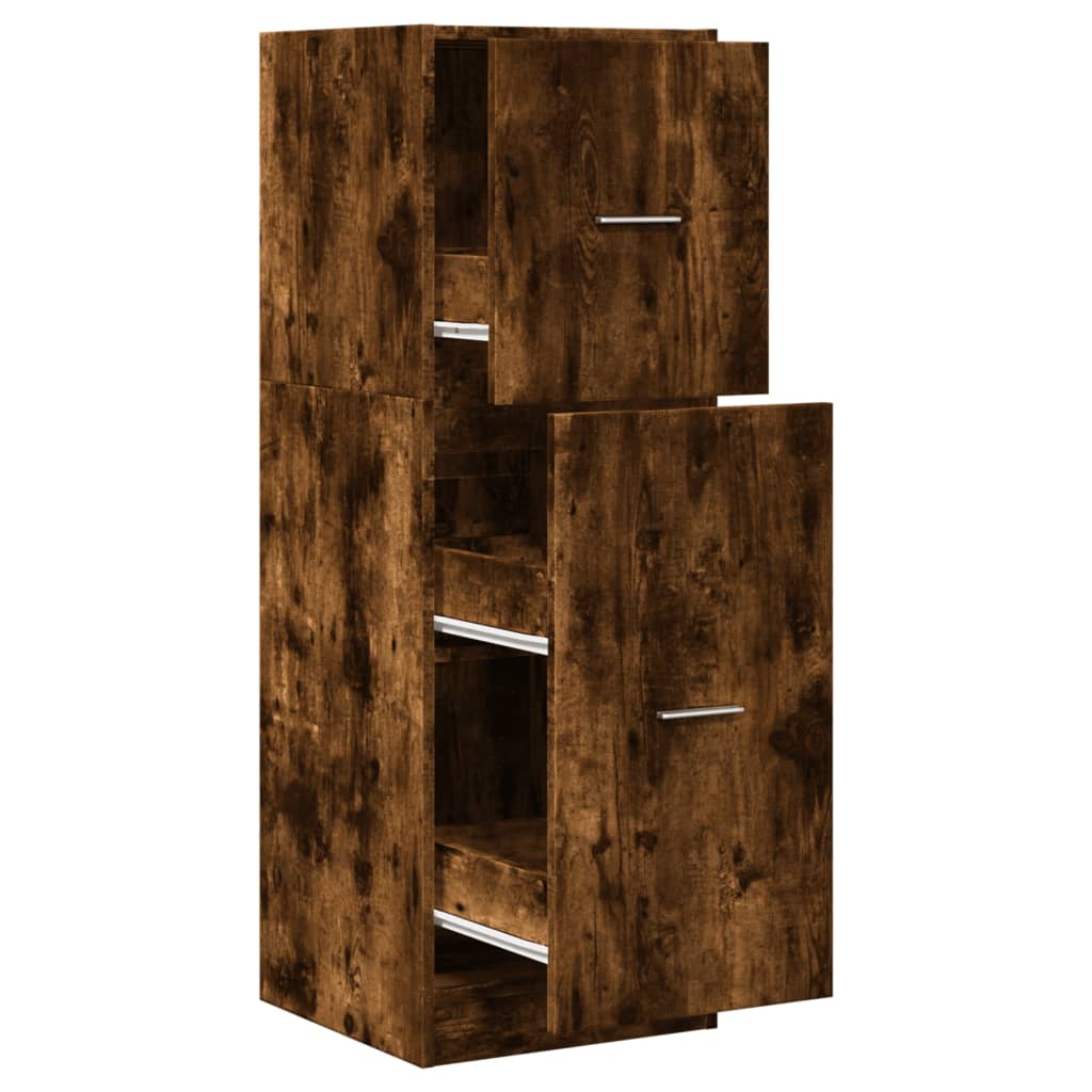 Modern Wooden Apothecary Storage Cabinet Unit With 2 Pull Out Drawers Doors Wood