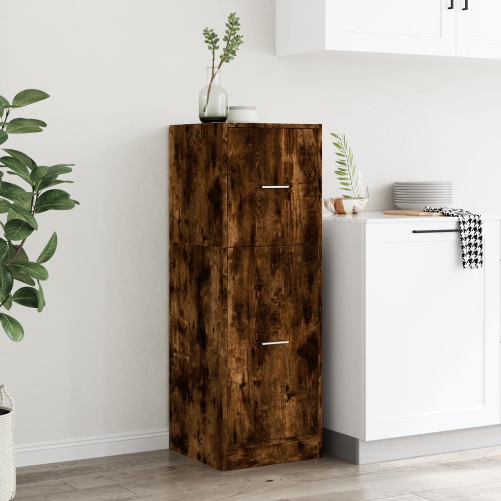 Modern Wooden Apothecary Storage Cabinet Unit With 2 Pull Out Drawers Doors Wood