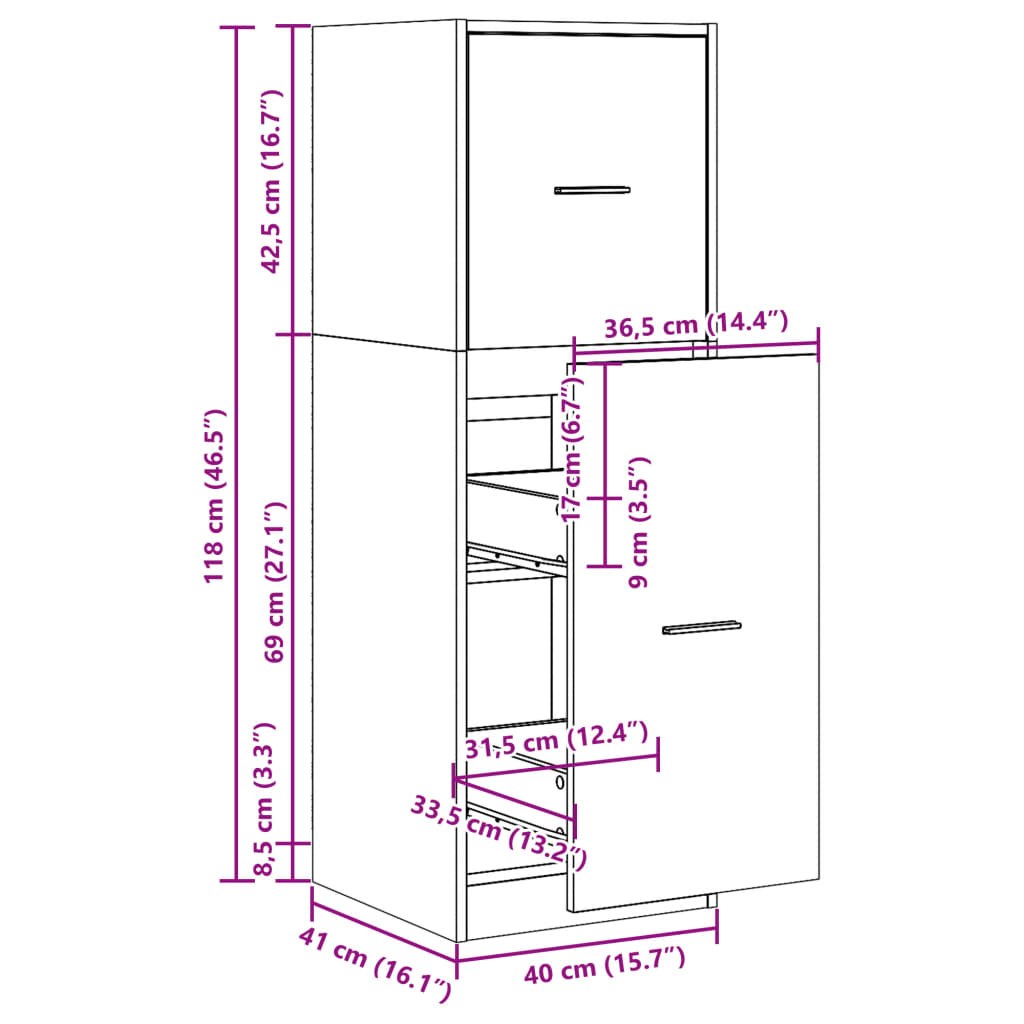 Modern Wooden Apothecary Storage Cabinet Unit With 2 Pull Out Drawers Doors Wood