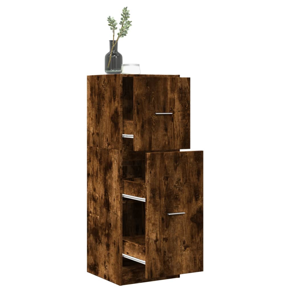 Modern Wooden Apothecary Storage Cabinet Unit With 2 Pull Out Drawers Doors Wood