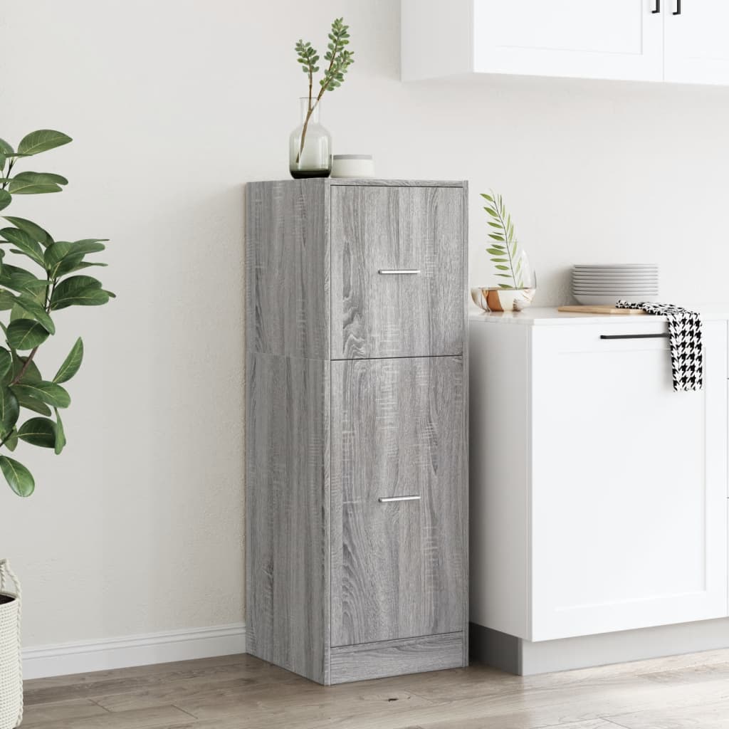 Modern Wooden Apothecary Storage Cabinet Unit With 2 Pull Out Drawers Doors Wood
