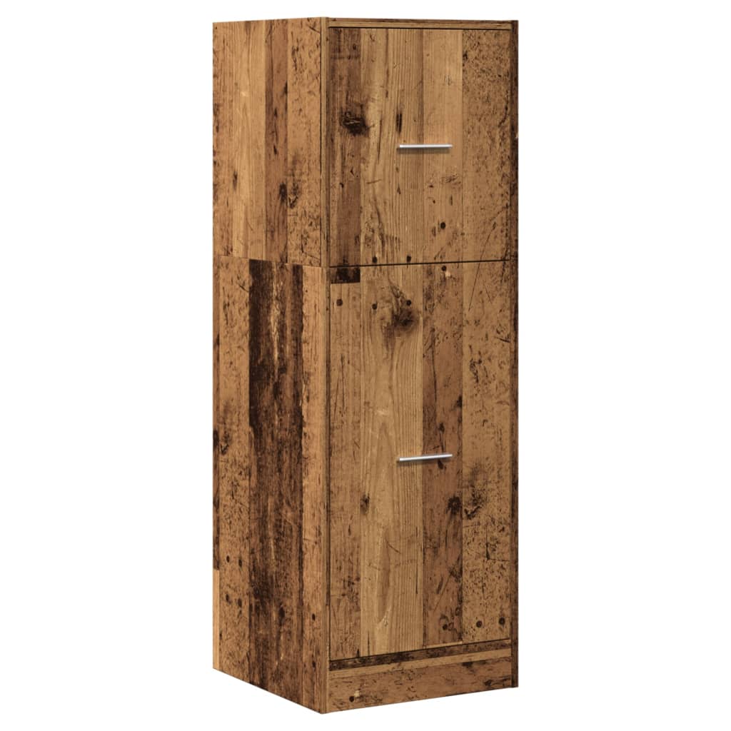 Modern Wooden Apothecary Storage Cabinet Unit With 2 Pull Out Drawers Doors Wood