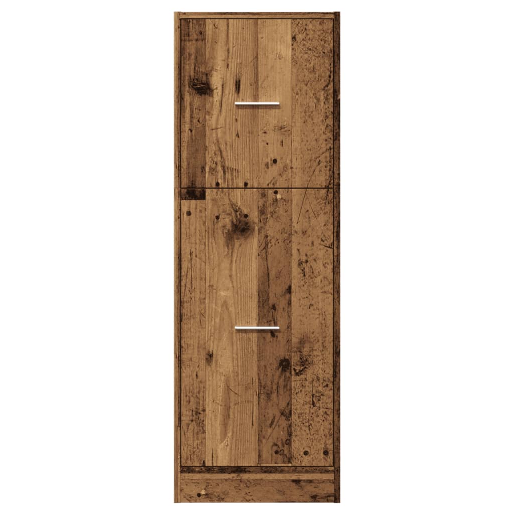 Modern Wooden Apothecary Storage Cabinet Unit With 2 Pull Out Drawers Doors Wood