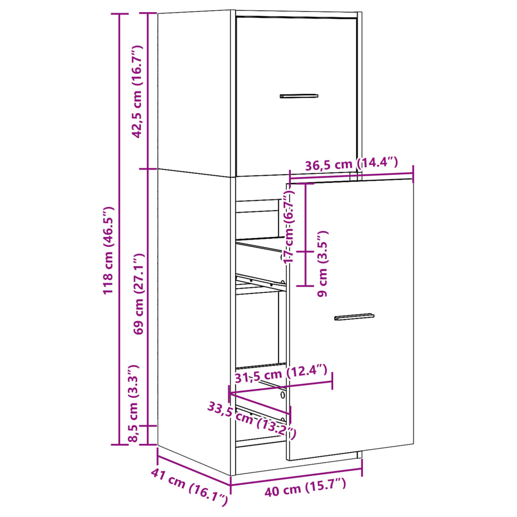 Modern Wooden Apothecary Storage Cabinet Unit With 2 Pull Out Drawers Doors Wood