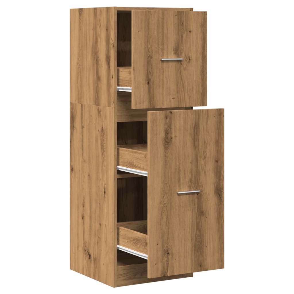 Modern Wooden Apothecary Storage Cabinet Unit With 2 Pull Out Drawers Doors Wood