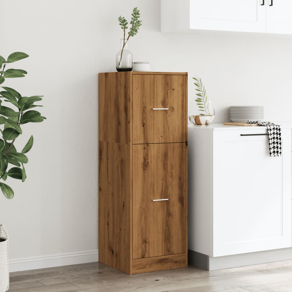 Modern Wooden Apothecary Storage Cabinet Unit With 2 Pull Out Drawers Doors Wood