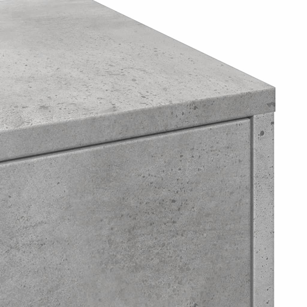 Narrow Bathroom Cupboard with Wheels Concrete Grey Engineered Wood