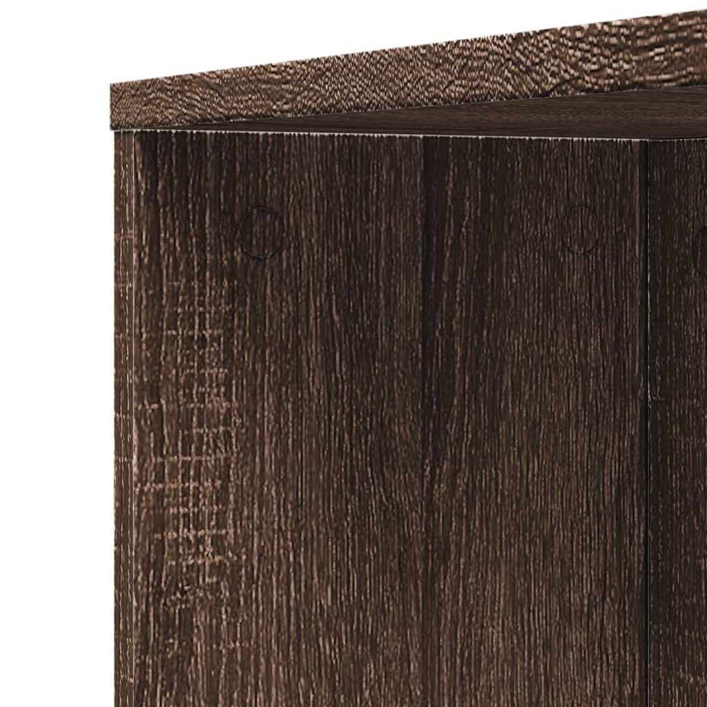 Narrow Bathroom Cupboard with Wheels Brown Oak Engineered Wood