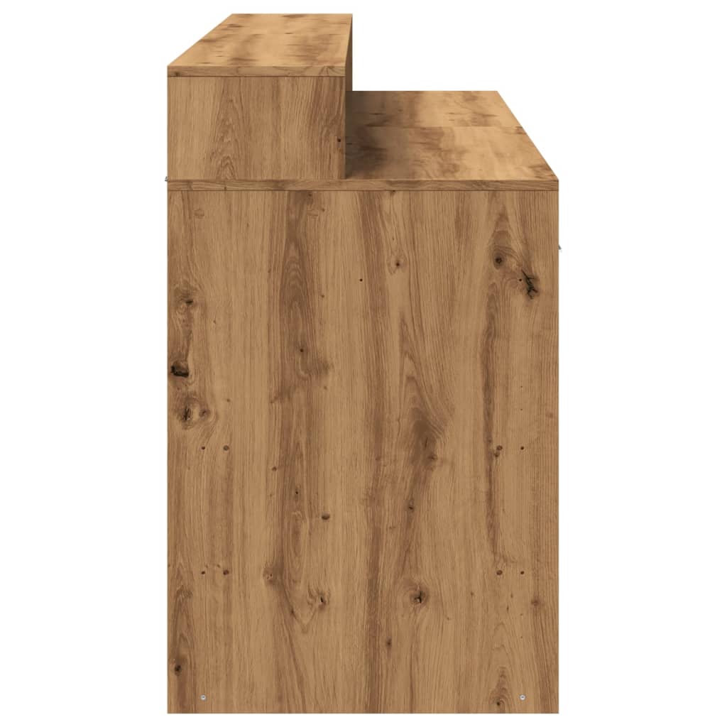 Modern Wooden 140cm Home Office Computer Desk Table With LED Lights Monitor Stand