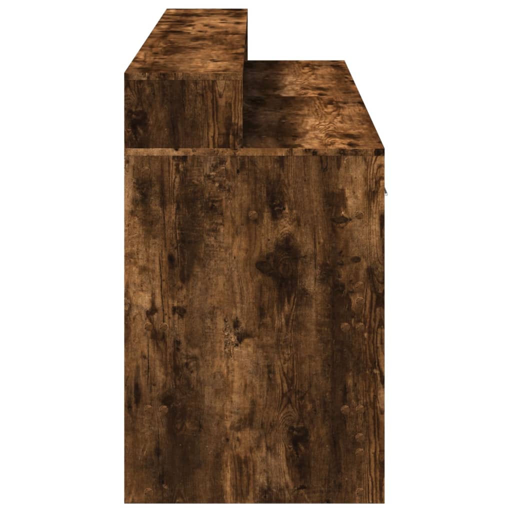 Modern Wooden 160cm Home Office Computer Desk Table With LED Lights & Storage