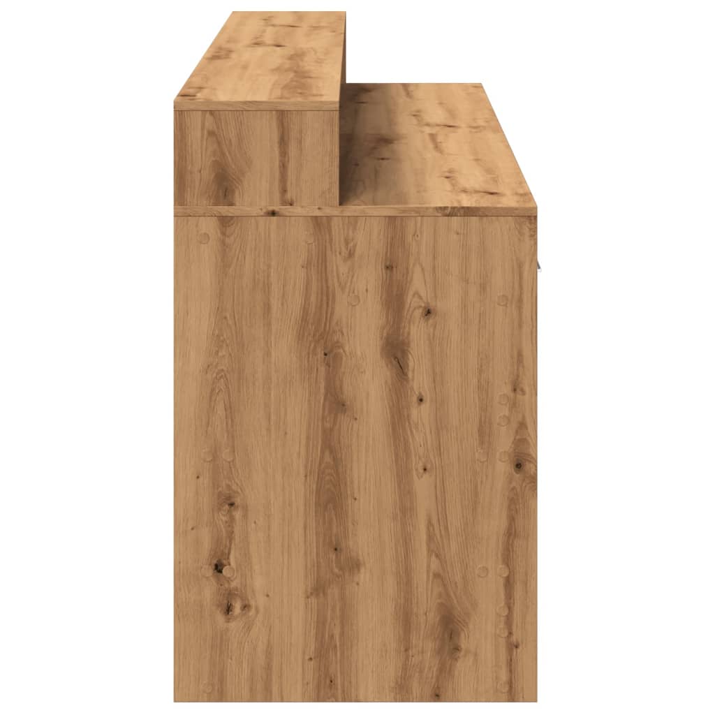 Modern Wooden 160cm Home Office Computer Desk Table With LED Lights & Storage