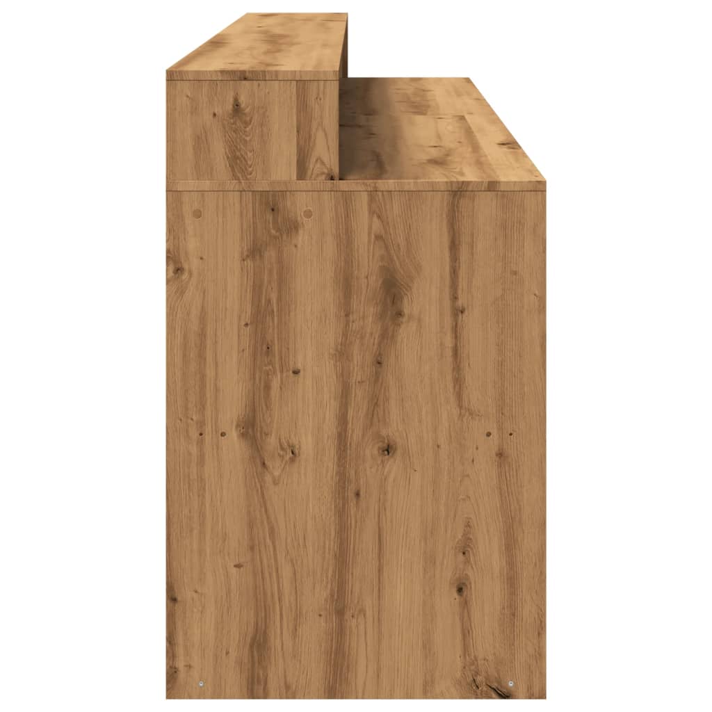 Modern Wooden 200cm Home Office Computer Desk Table With LED Lights & Storage