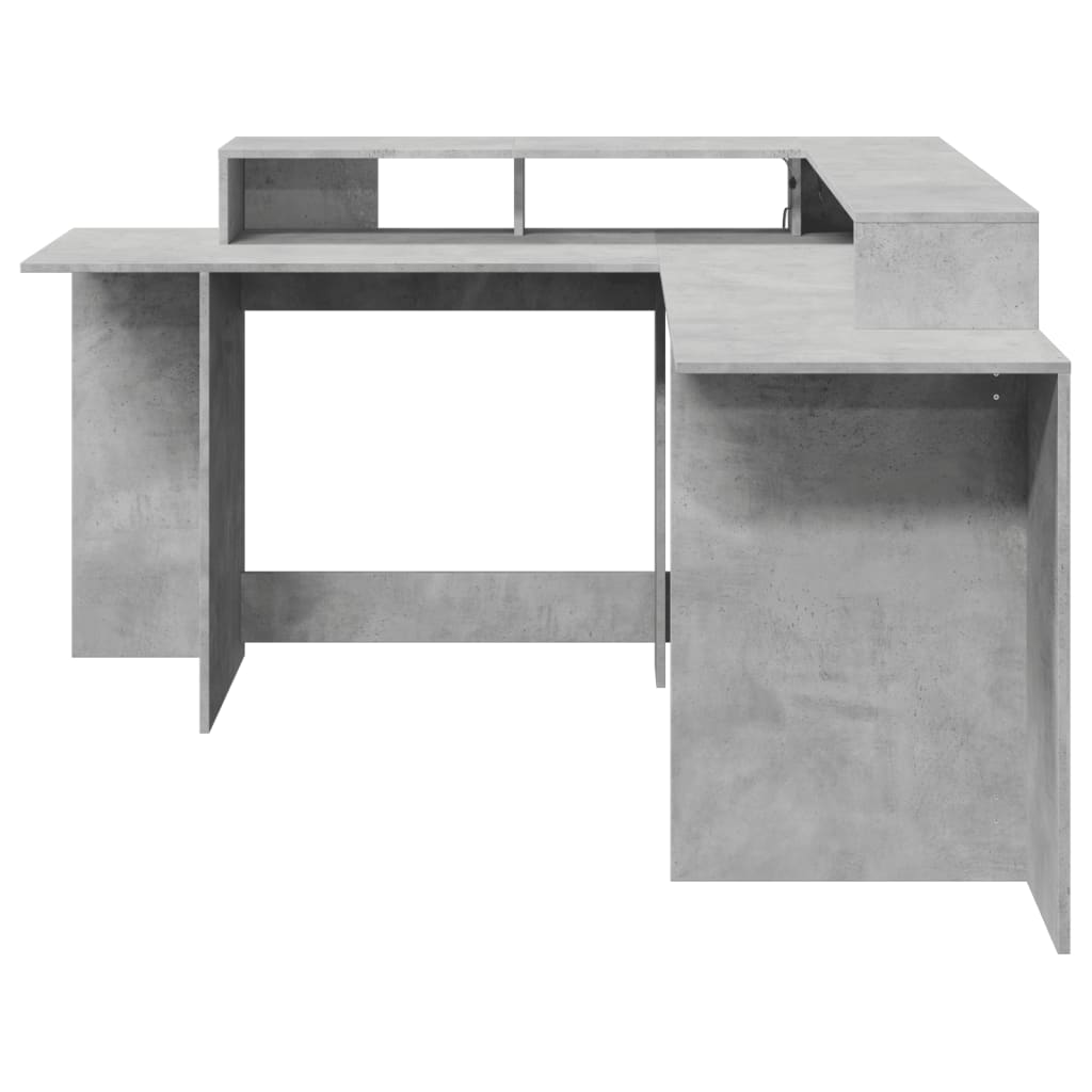Modern Wooden Large Office Gaming Corner Computer Desk With LED Lights Storage