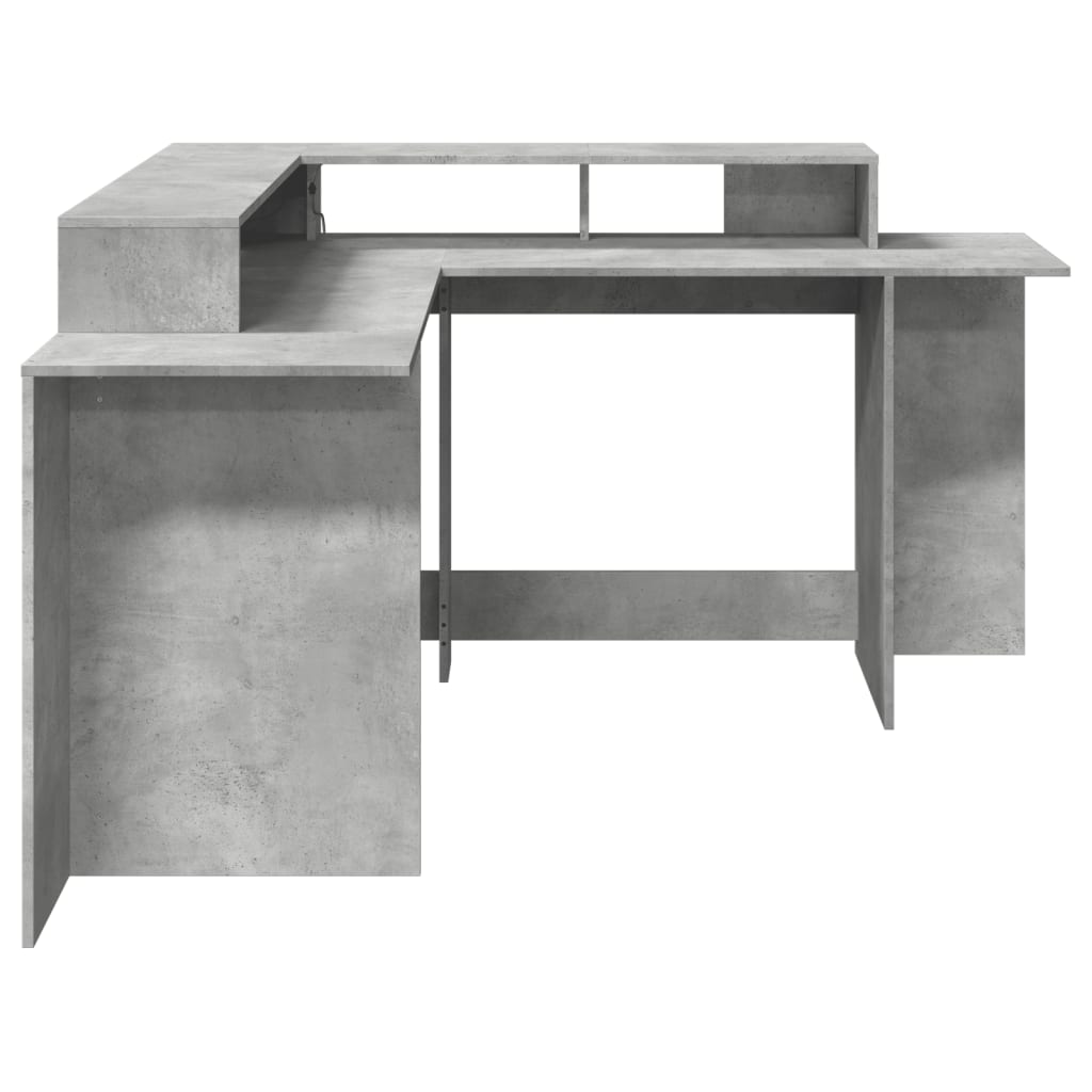 Modern Wooden Large Office Gaming Corner Computer Desk With LED Lights Storage