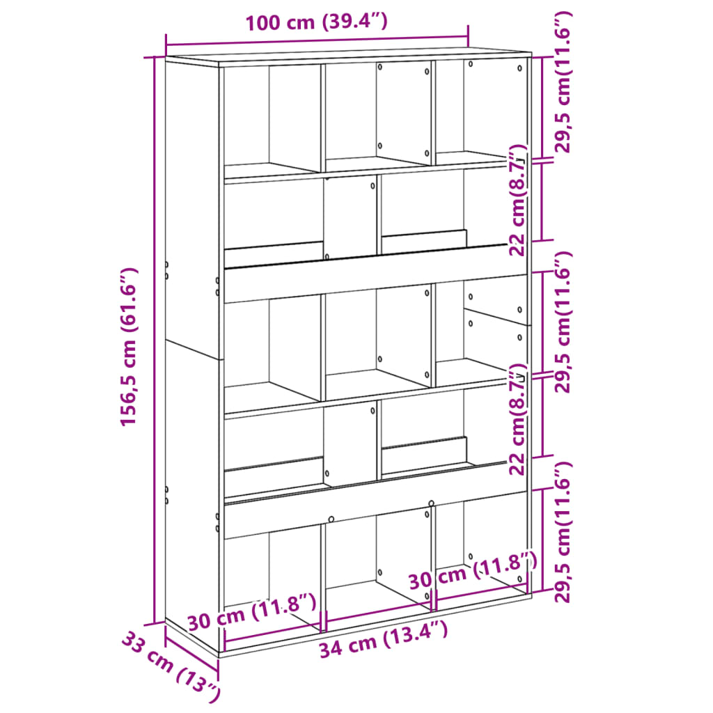 Room Divider Sonoma Oak 100x33x156.5 cm Engineered Wood