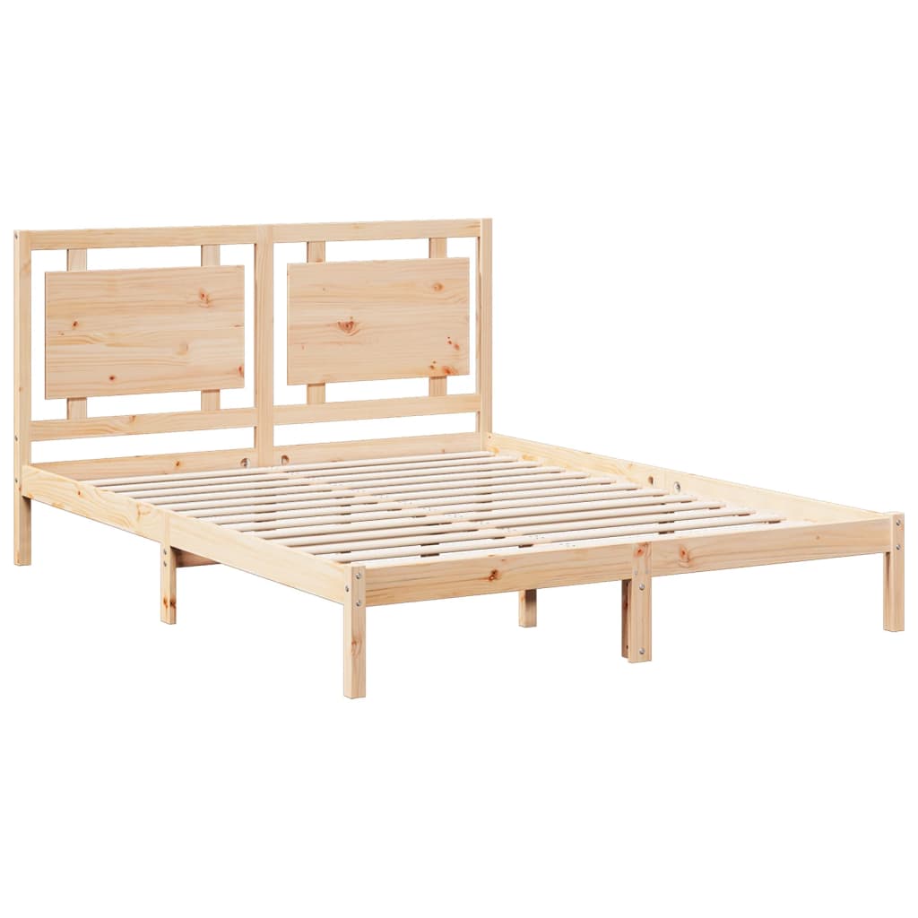 Extra Long Bed Frame without Mattress 160x210 cm Solid Wood