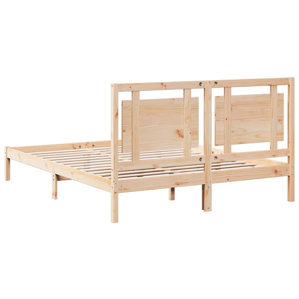 Extra Long Bed Frame without Mattress 160x210 cm Solid Wood