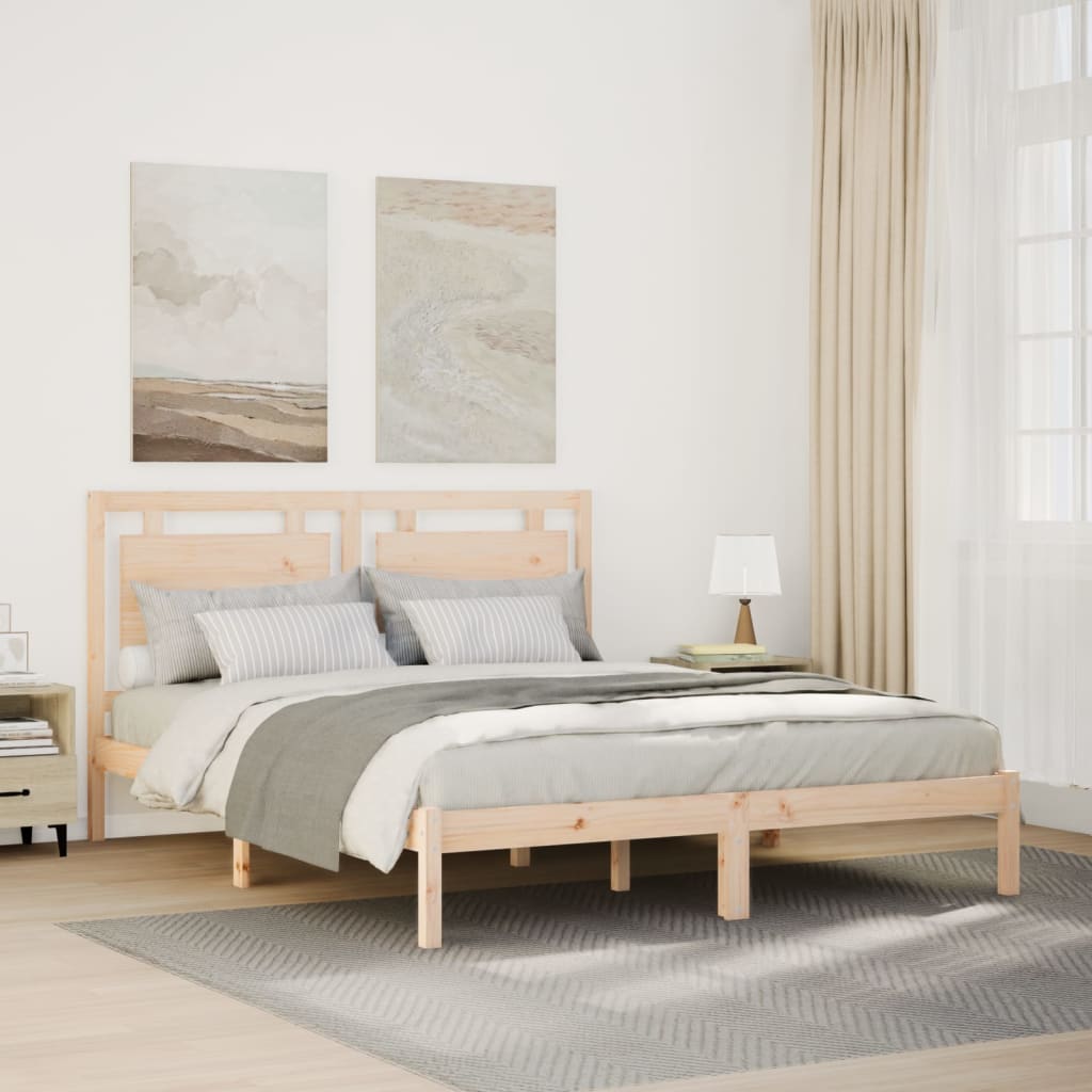 Extra Long Bed Frame without Mattress 160x210 cm Solid Wood