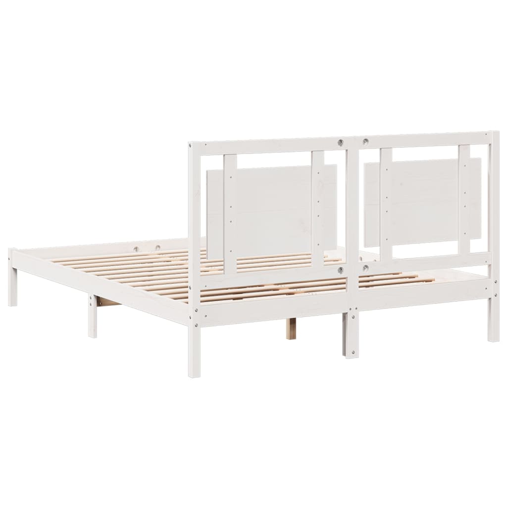 Extra Long Bed Frame without Mattress White 160x210 cm Solid Wood