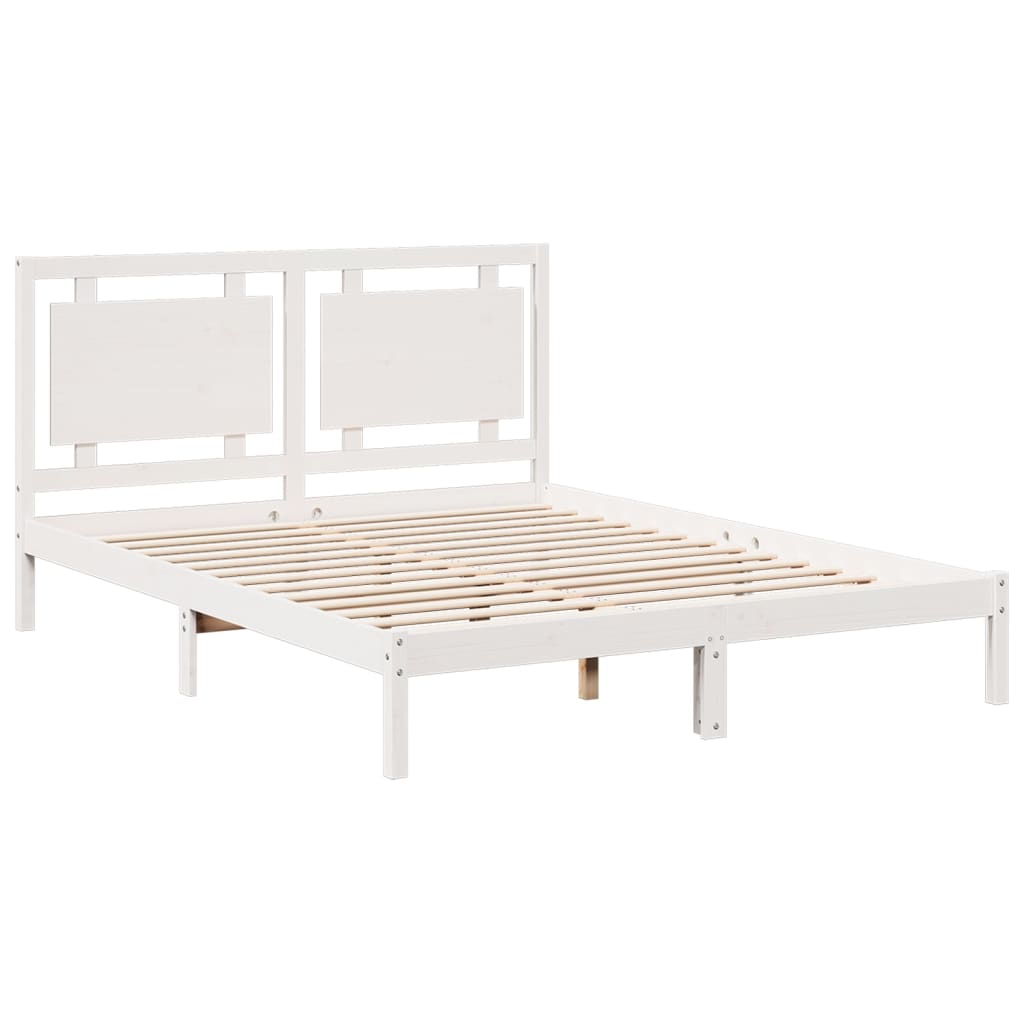 Extra Long Bed Frame without Mattress White 140x220 cm Solid Wood