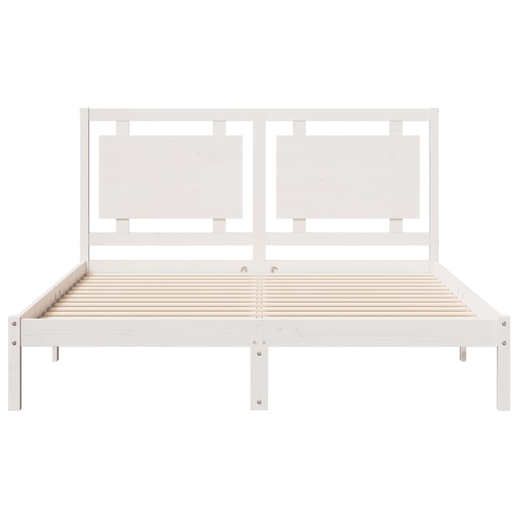 Extra Long Bed Frame without Mattress White 140x220 cm Solid Wood