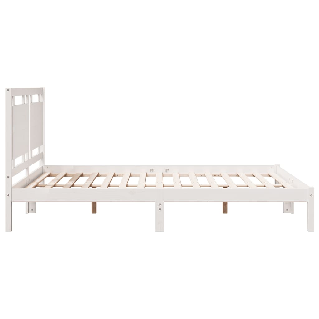 Extra Long Bed Frame without Mattress White 140x220 cm Solid Wood