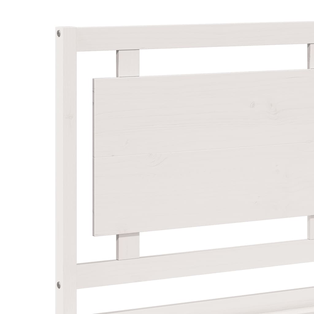 Extra Long Bed Frame without Mattress White 160x220 cm Solid Wood